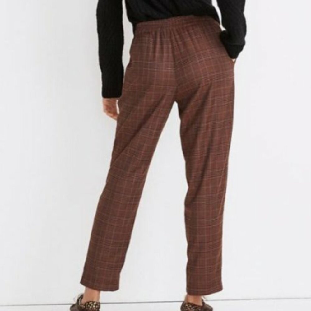 MADEWELL PLAID CROPPED TRACK TROUSERS SIZE SMALL
